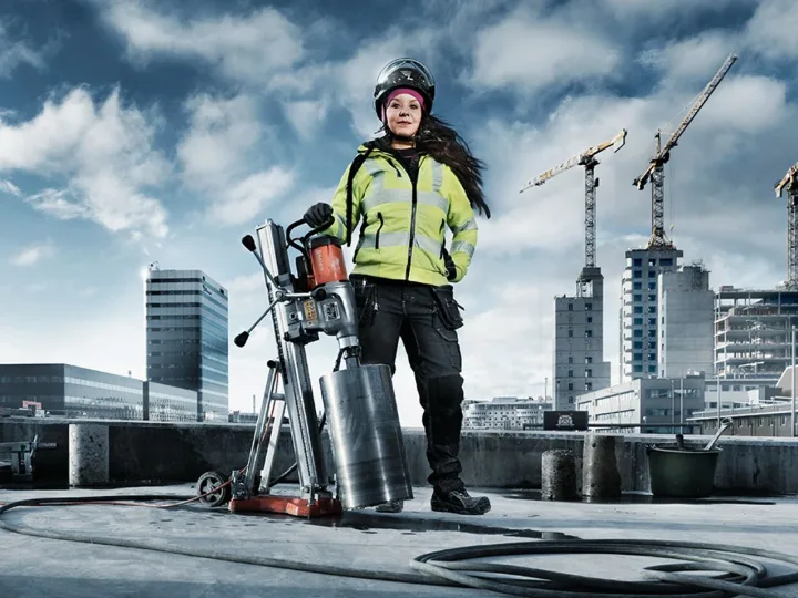 Diamantno vrtanje z vrtalnim strojem Husqvarna